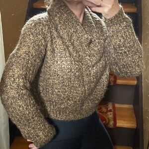 Vero moda waist length knitted two tone sweater​​​​​​​​​​​​​​​​​